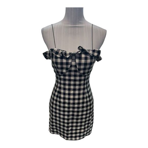 Finders Black Buffalo Check Dress Size S Sample - Picture 1 of 4